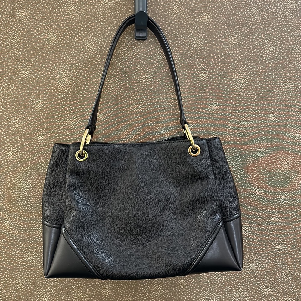 🔥🔥🔥NEW Michael Kors Nicole Large Black Leather Shoulder Bag Tote - Picture 4 of 16